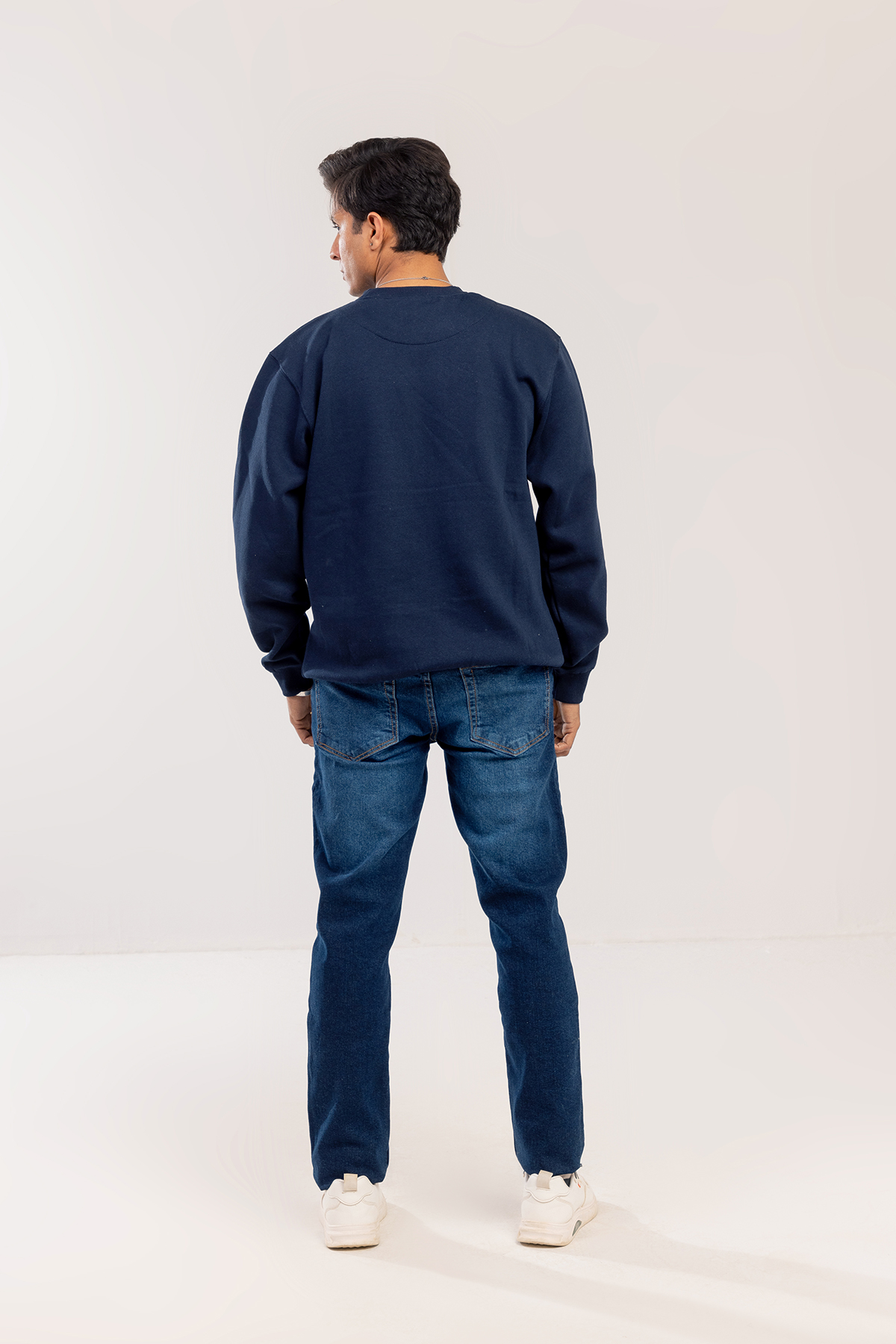 The Classic Men's Sweatshirts Navy - Image 4