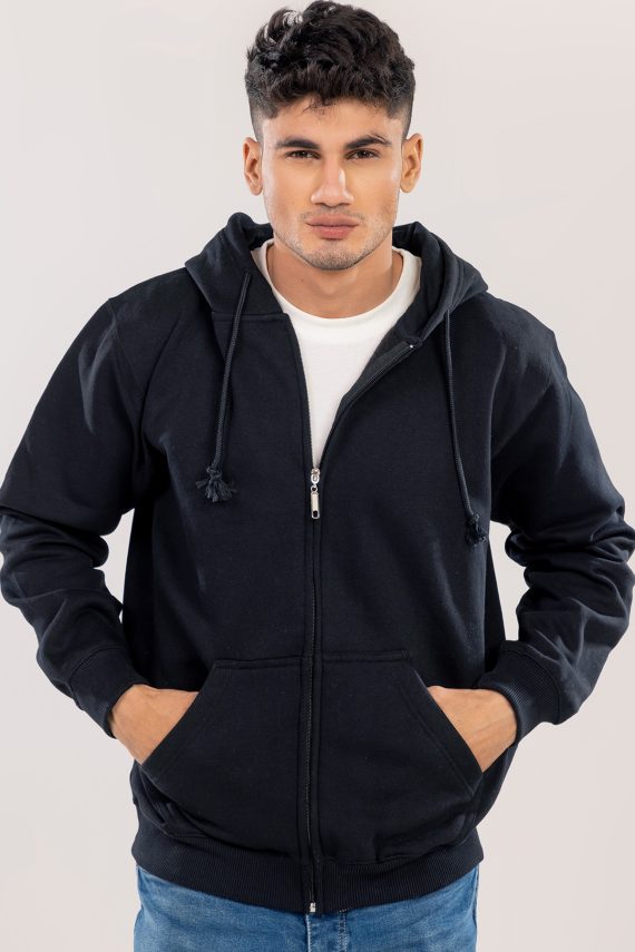The Classic Zip Up Hoodie Black